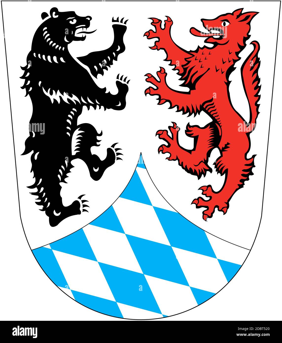 Coat of arms of the Freyung-Grafenau district. Germany Stock Photo