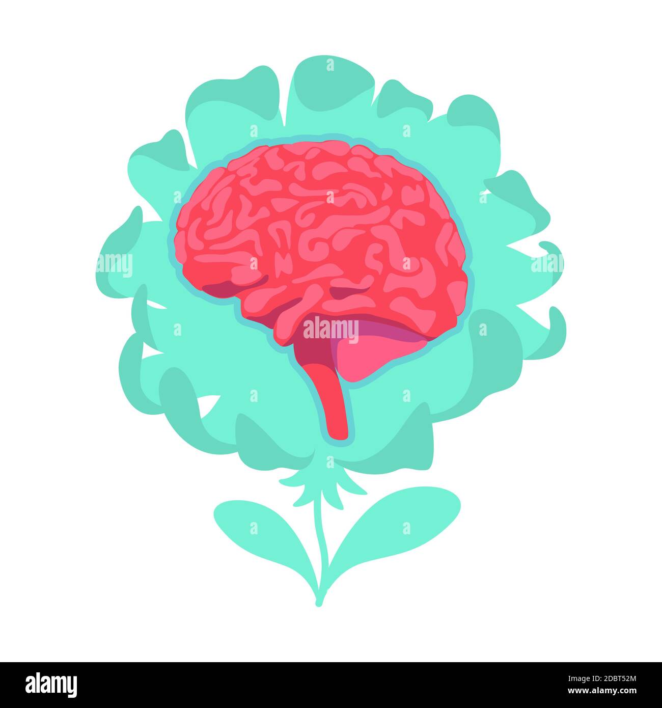 Anatomical brain flat concept vector illustration. Neurological central ...