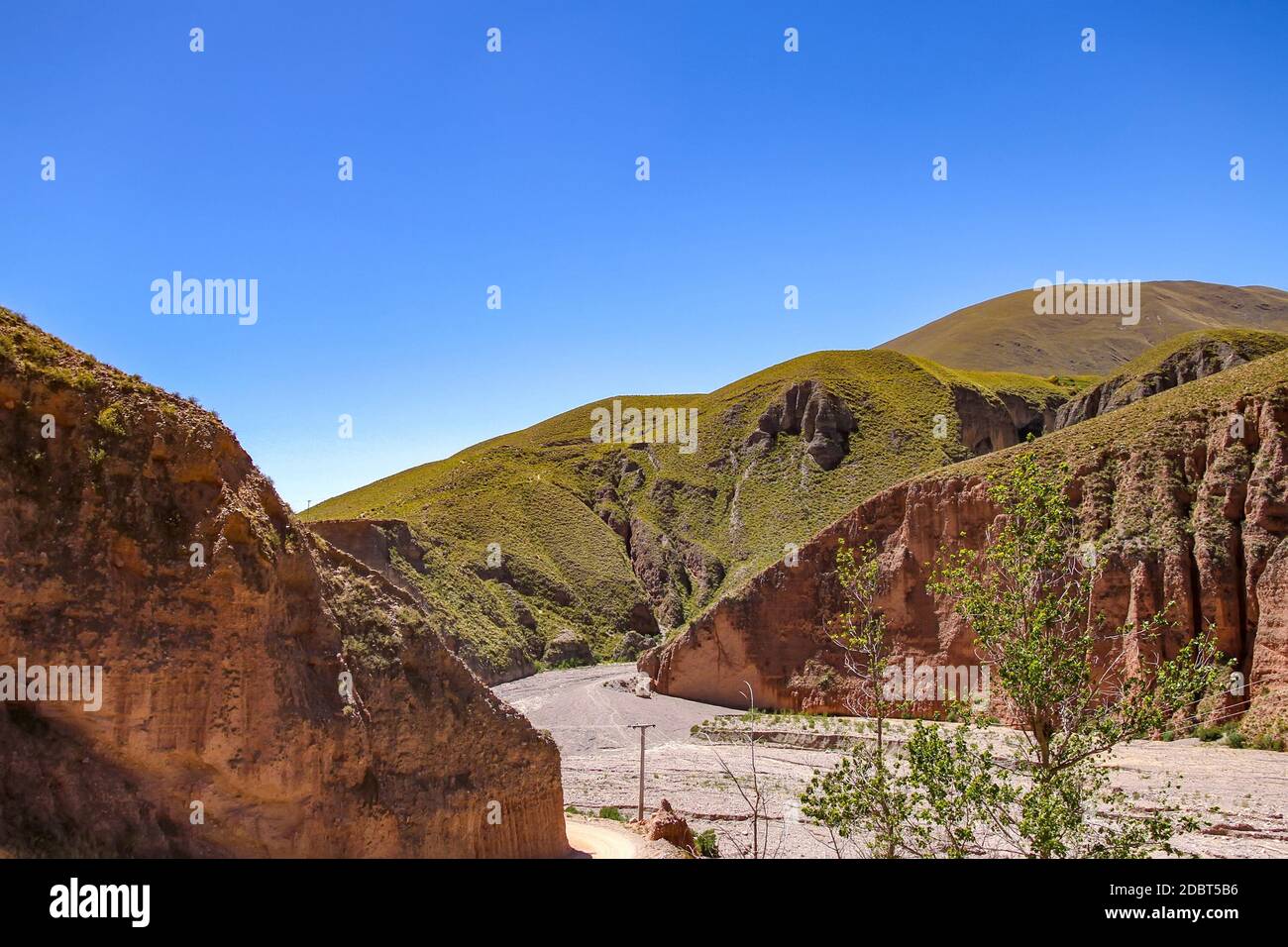 Landscape view of Iruya, Argentina, South America on a sunny day. Stock Photo