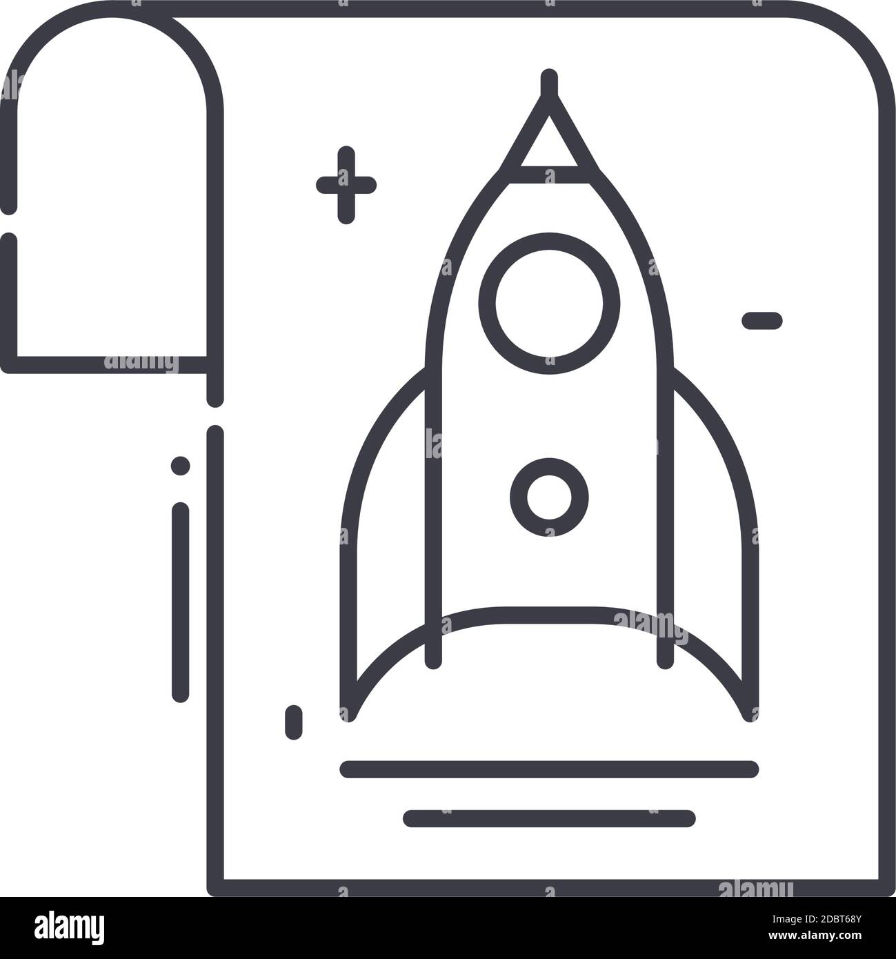 Startup launch icon, linear isolated illustration, thin line vector ...