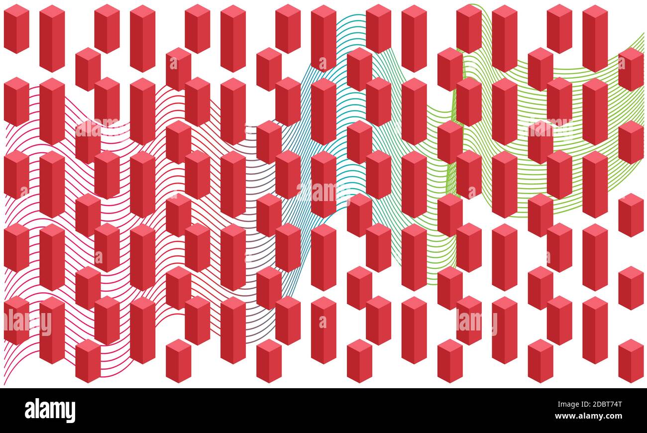 digital textile illustration design on small boxes Stock Photo