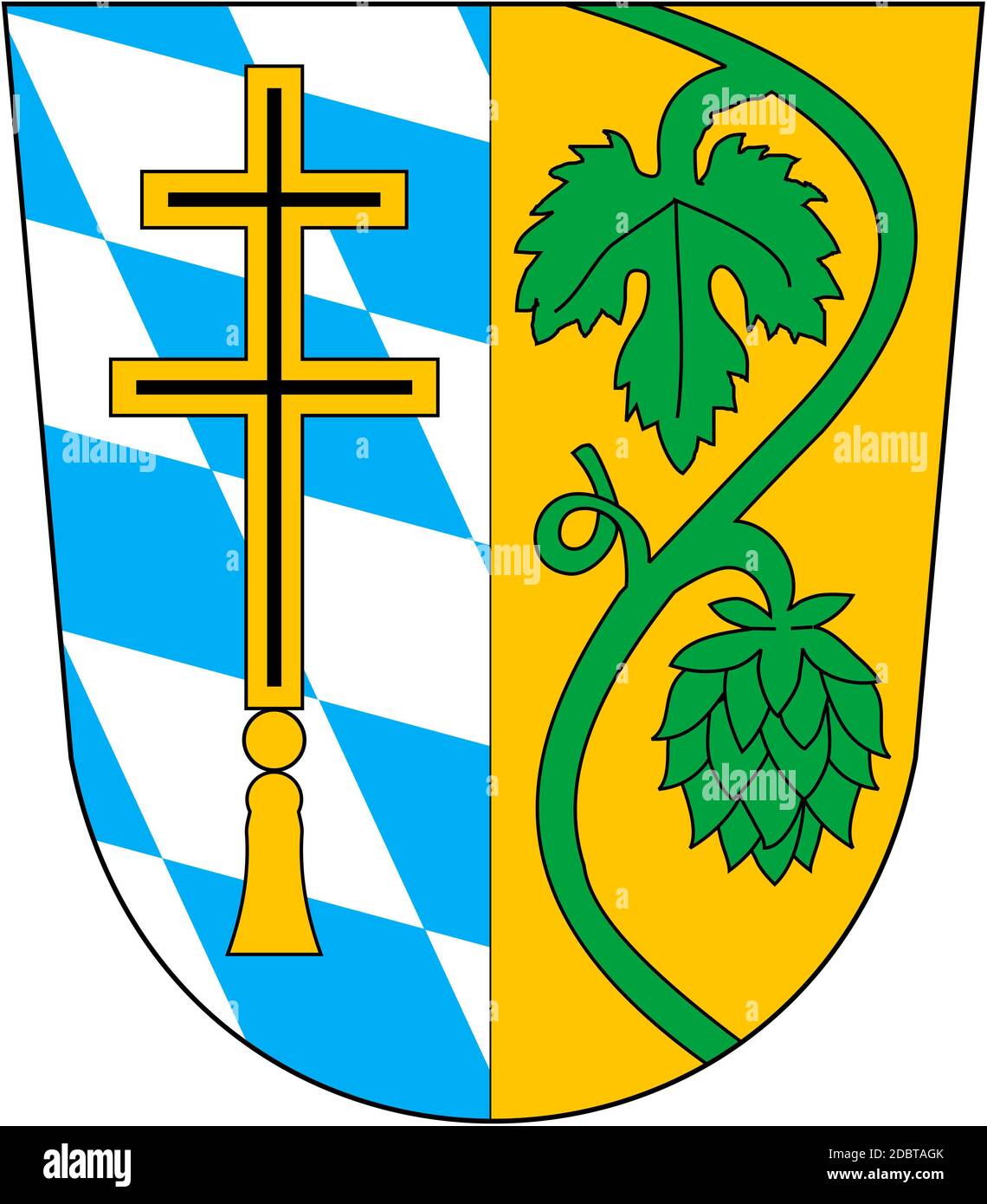 Coat of arms of the Pfaffenhofen an der Ilm district. Germany Stock Photo