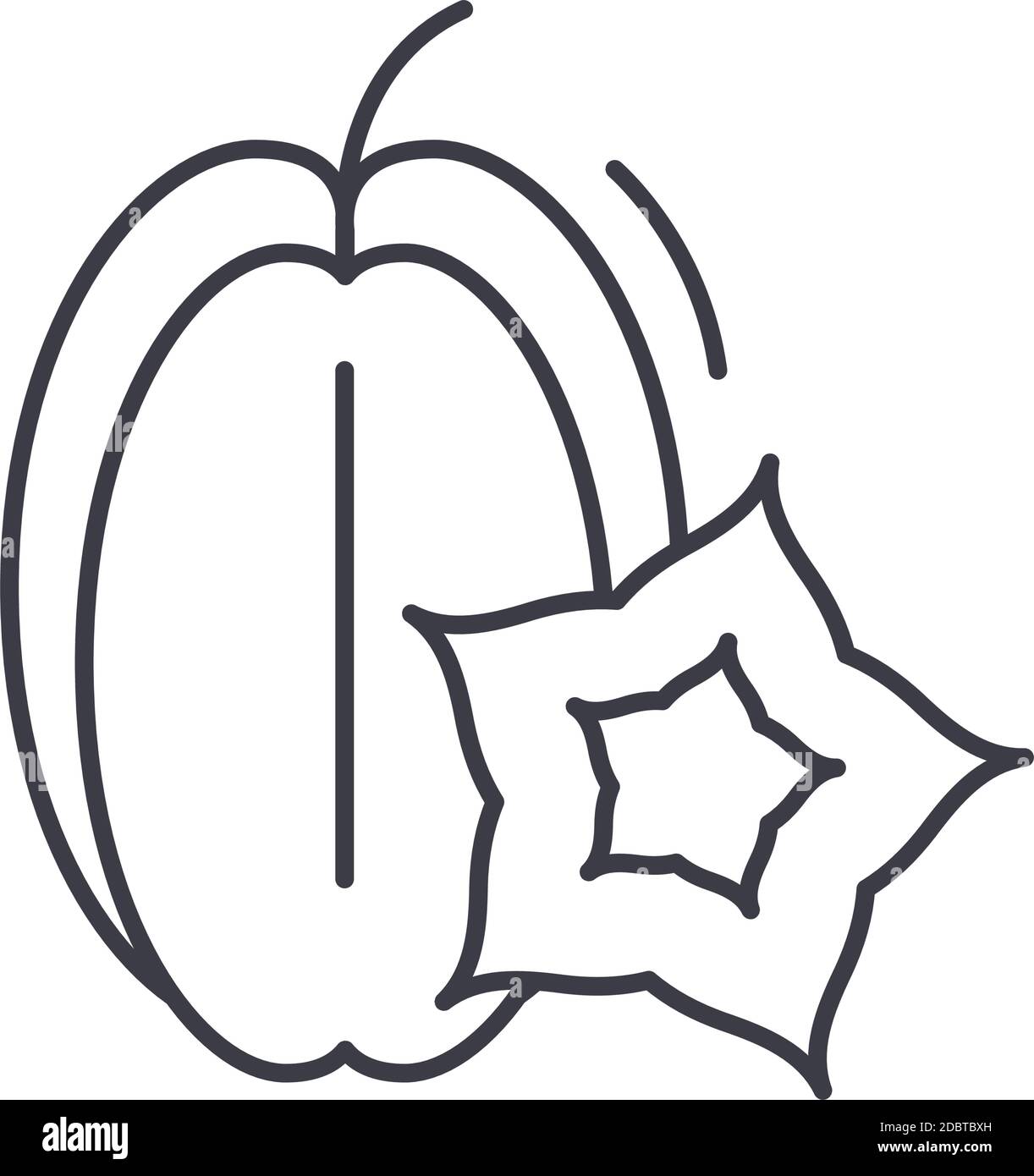 Star apple icon, linear isolated illustration, thin line vector, web ...
