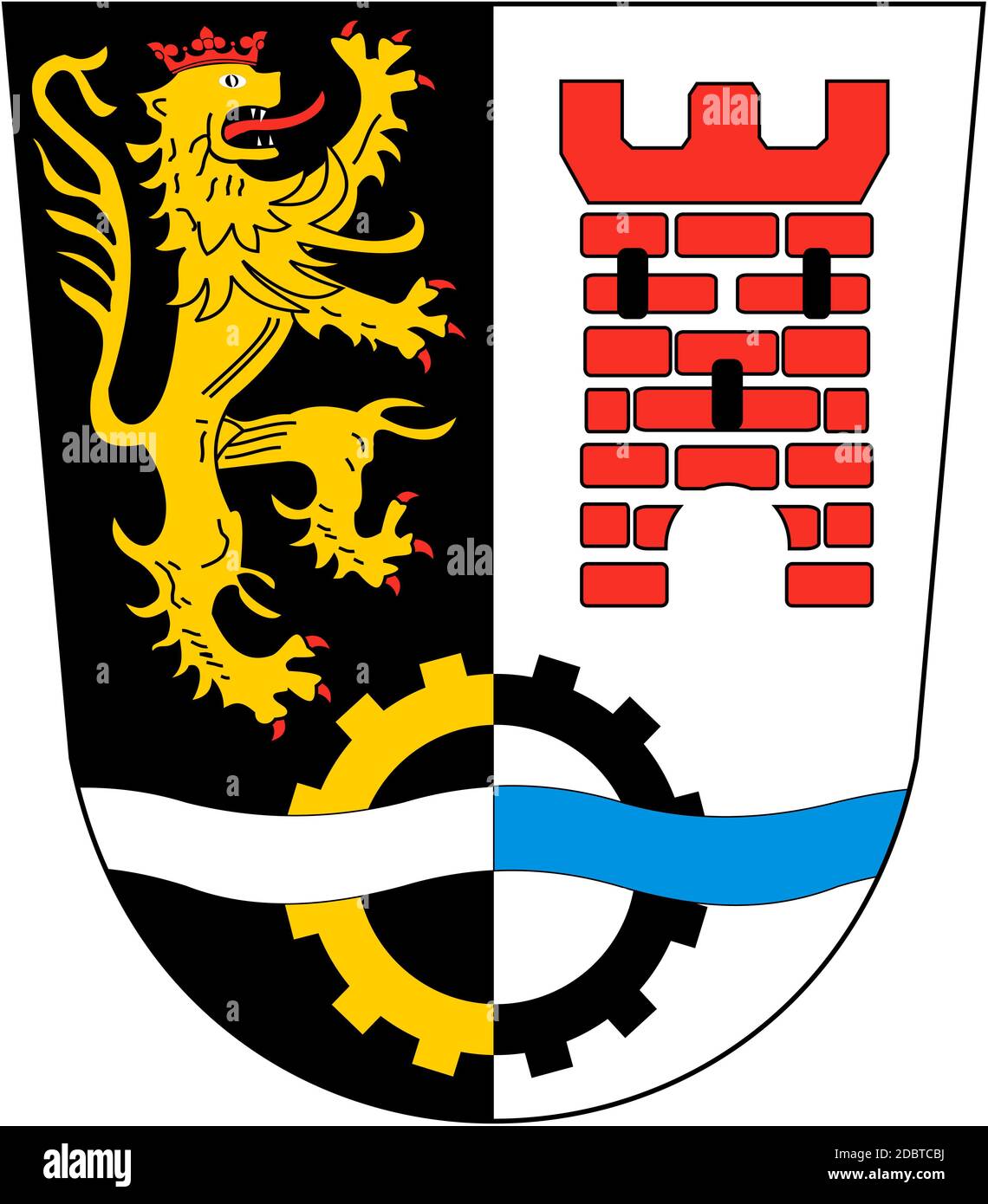 Coat of arms of the Schwandorf district. Germany Stock Photo
