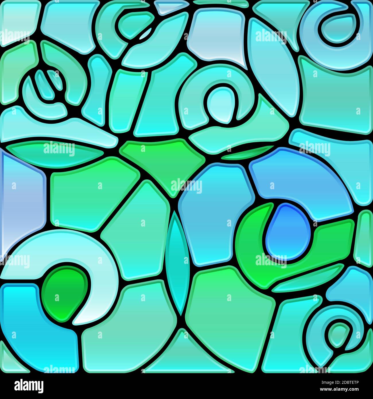 abstract stained-glass mosaic background - blue spirals Stock Photo - Alamy