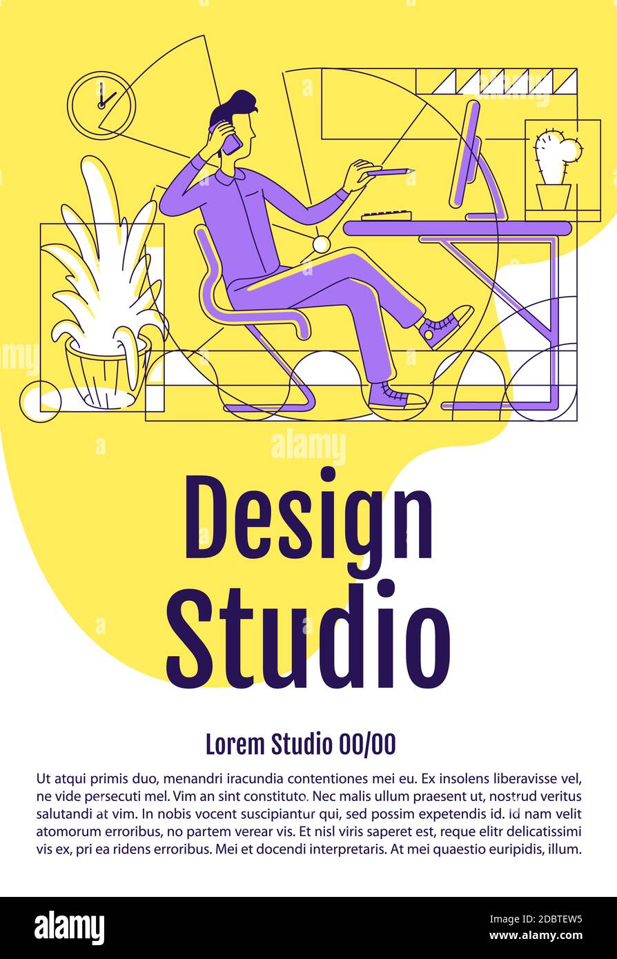 Design Studio Poster Flat Silhouette Vector Template Digital Art design-studio-poster-flat-silhouette-vector-template-digital-art