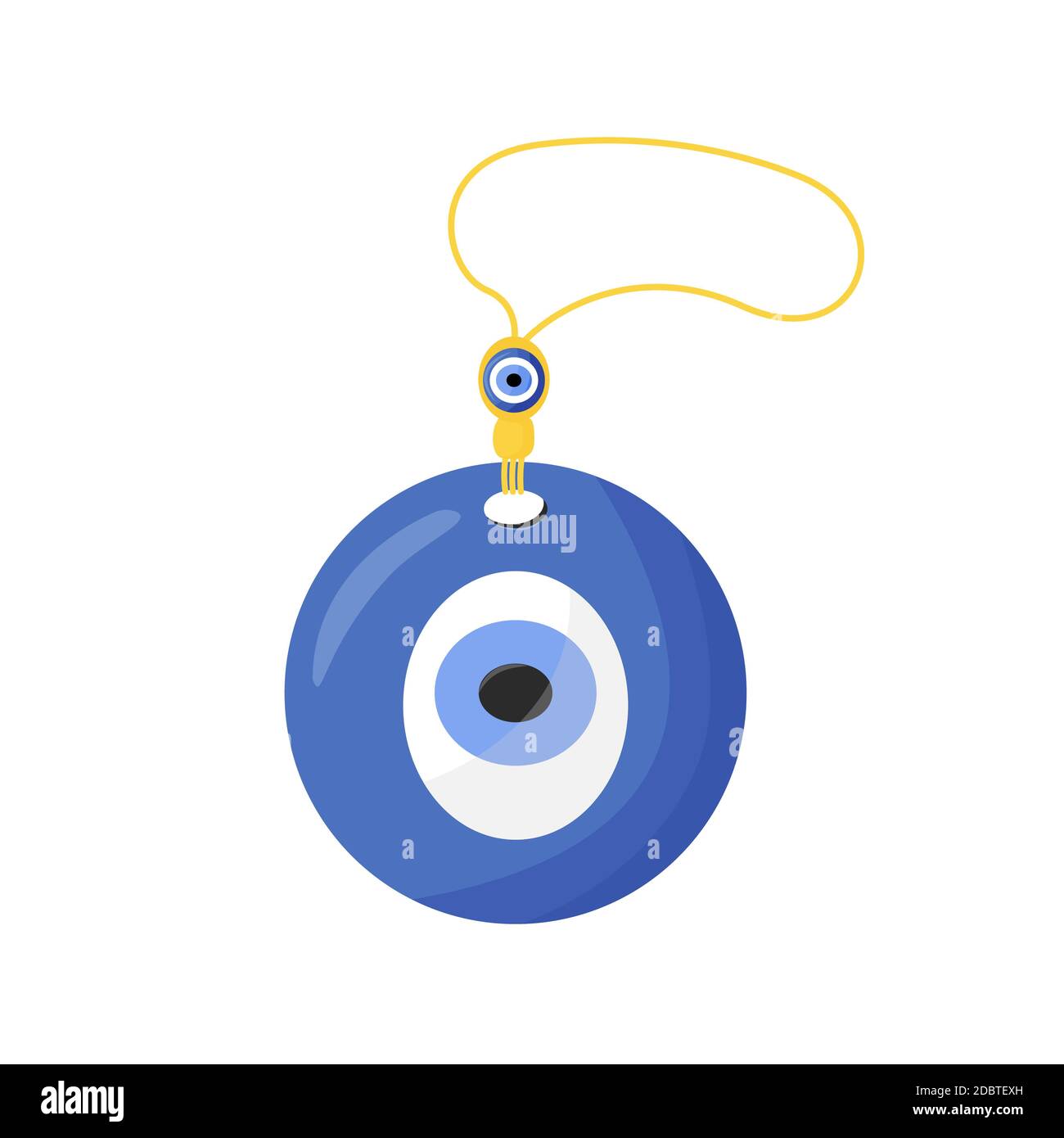 Nazar boncuk cartoon vector illustration. Turkish eye flat color object. Superstition symbol, protective talisman in eastern culture. Traditional eye Stock Photo