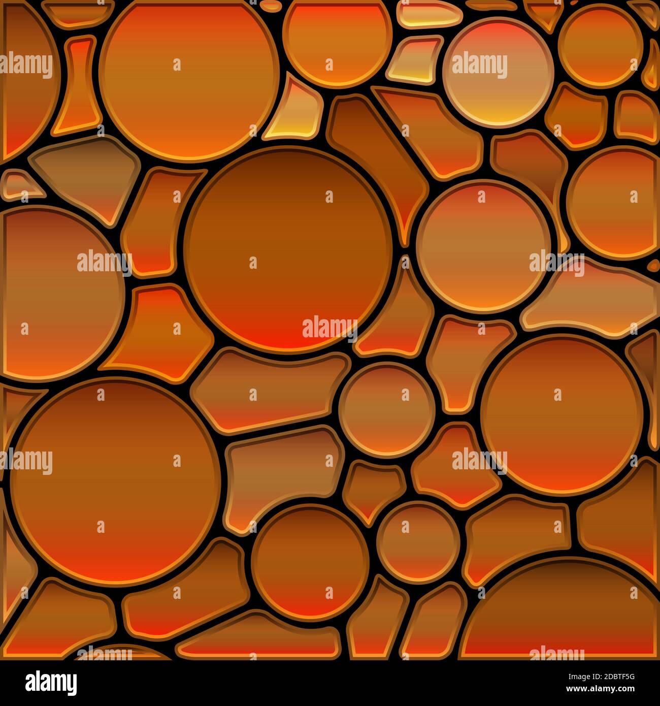 abstract stained-glass mosaic background - orange circles Stock Photo ...