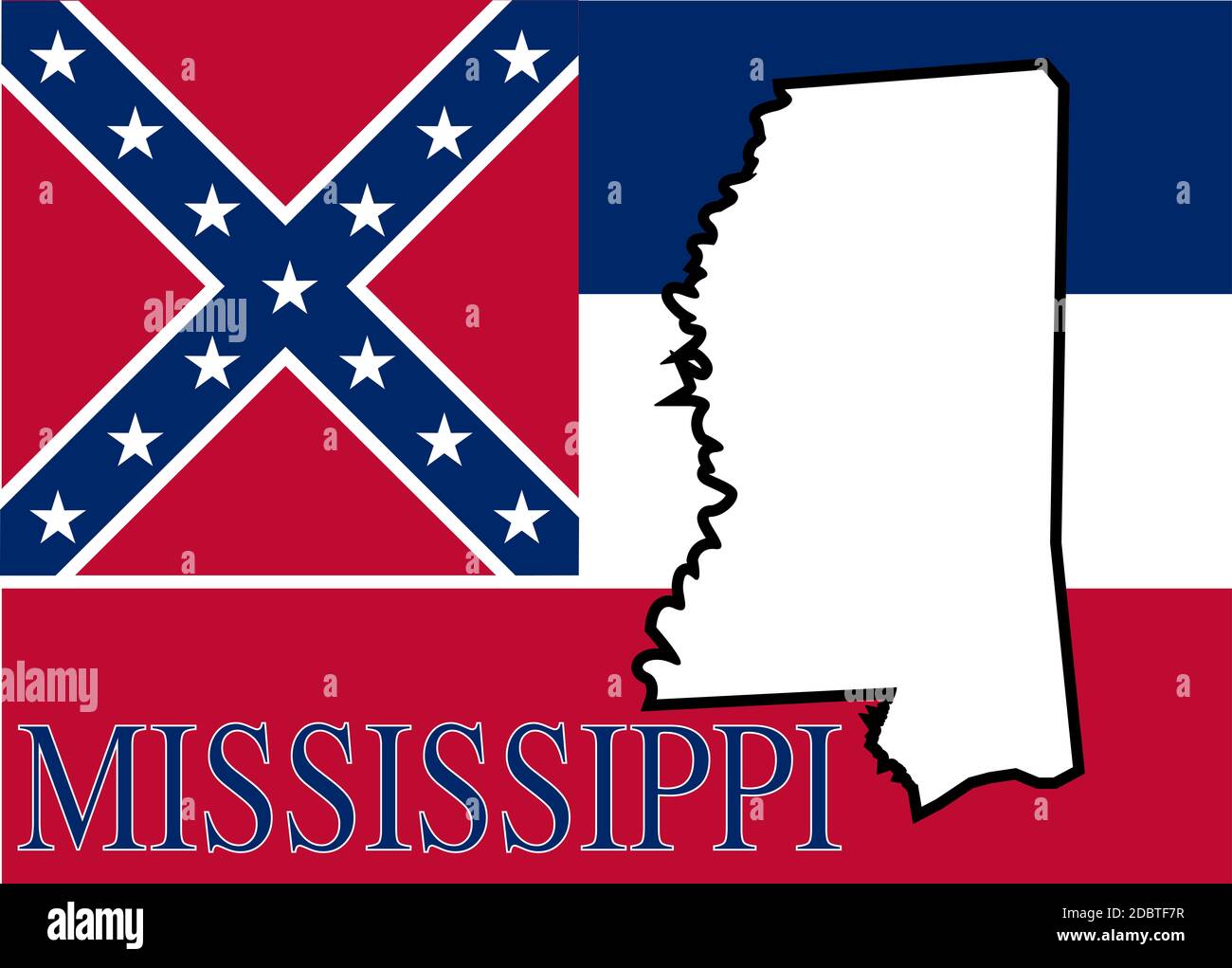 Meaning Of Outline Map An Outline Map Of Mississippiwith The Cross From The Flag Stock Photo -  Alamy