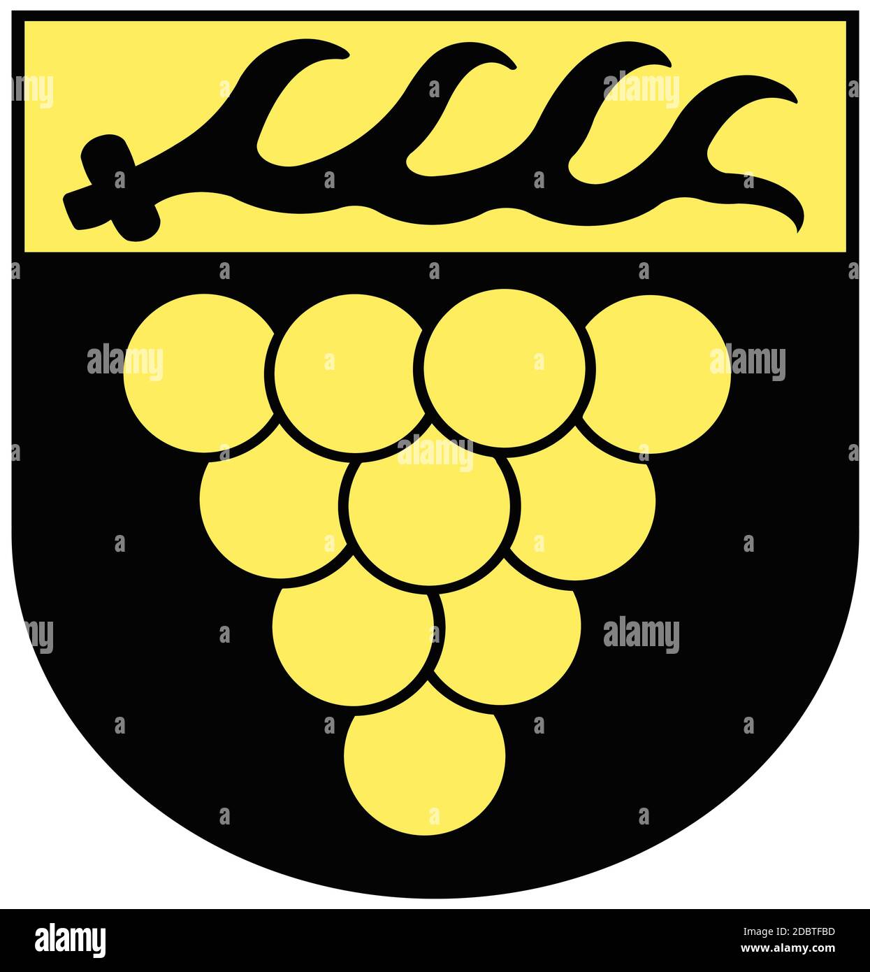 Coat of arms of the city of Weinstadt. Germany Stock Photo