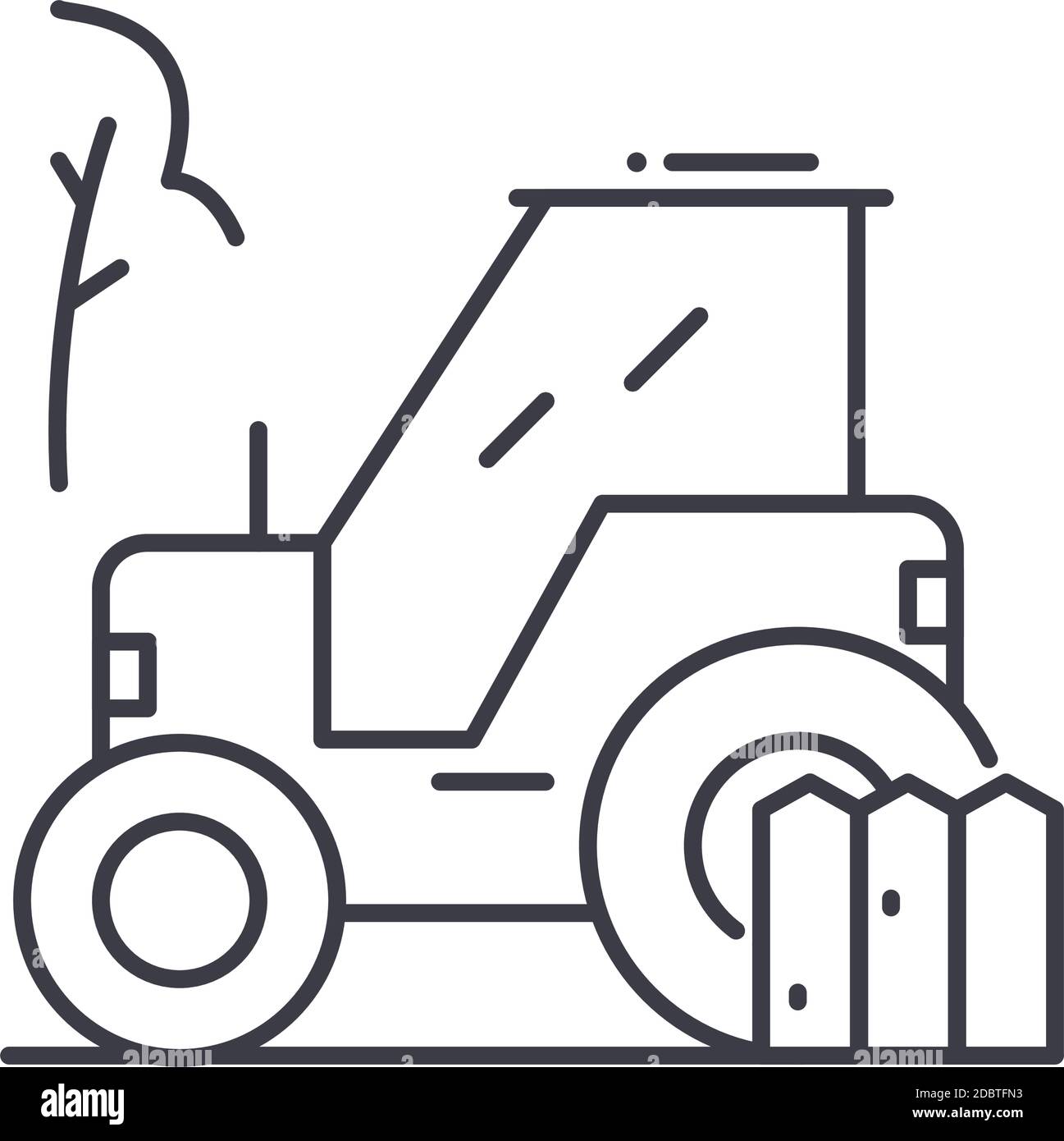Tractor icon, linear isolated illustration, thin line vector, web ...