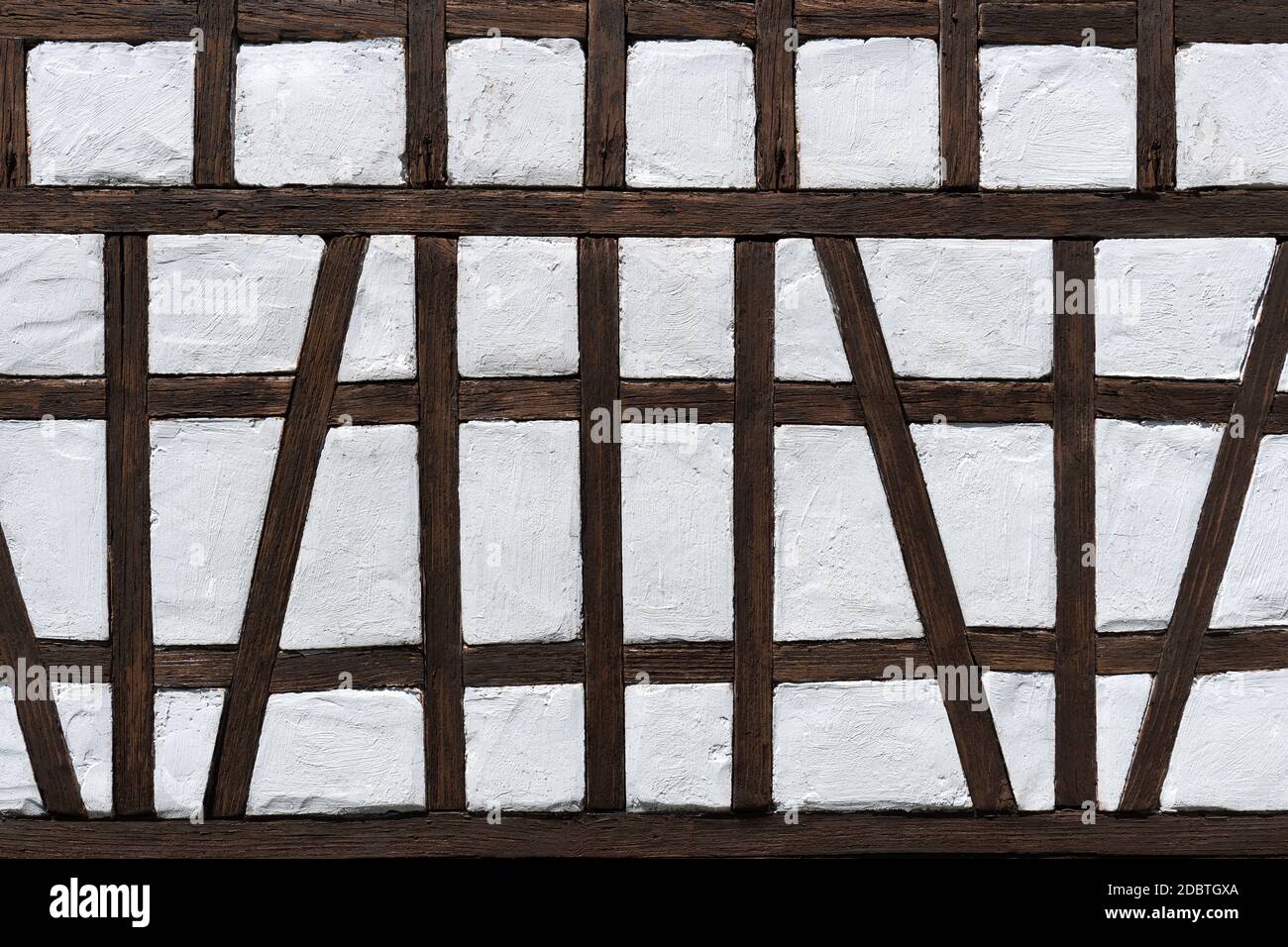 Half-timbered detail of a model building house Stock Photo