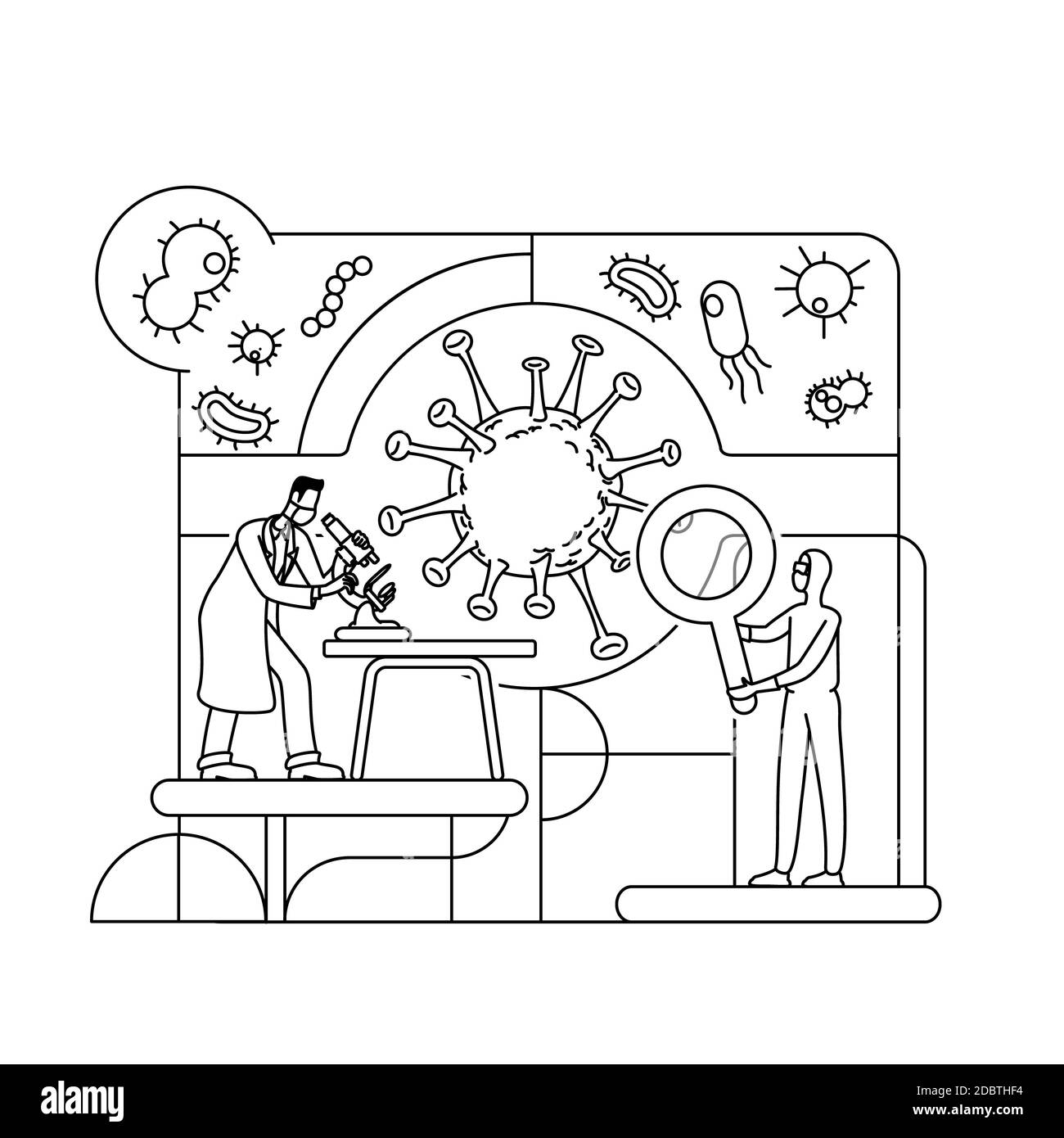 Microbiology cartoon Black and White Stock Photos & Images - Alamy