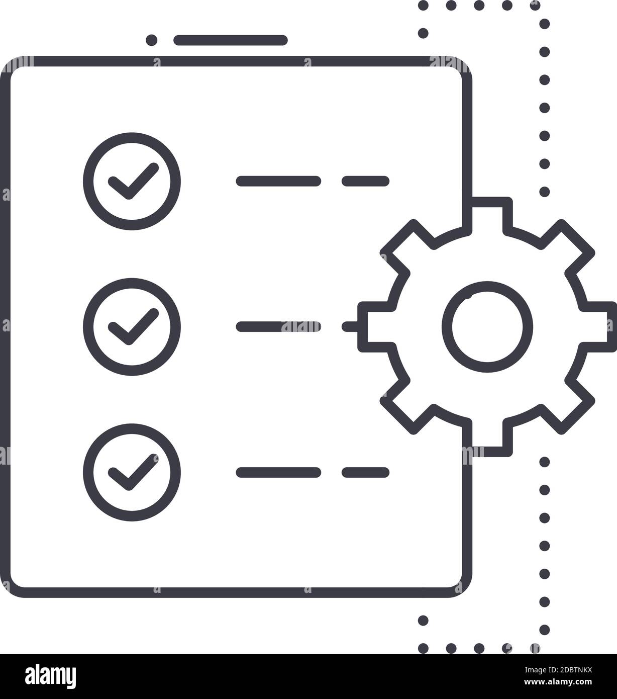 Workflow icon, linear isolated illustration, thin line vector, web ...
