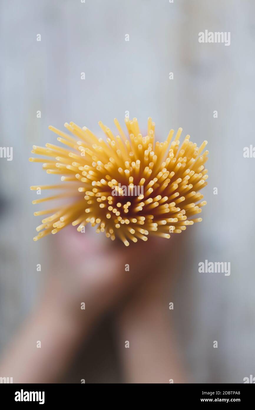 Macro of many Spaghetti Noodles and egg noodles Stock Photo Alamy