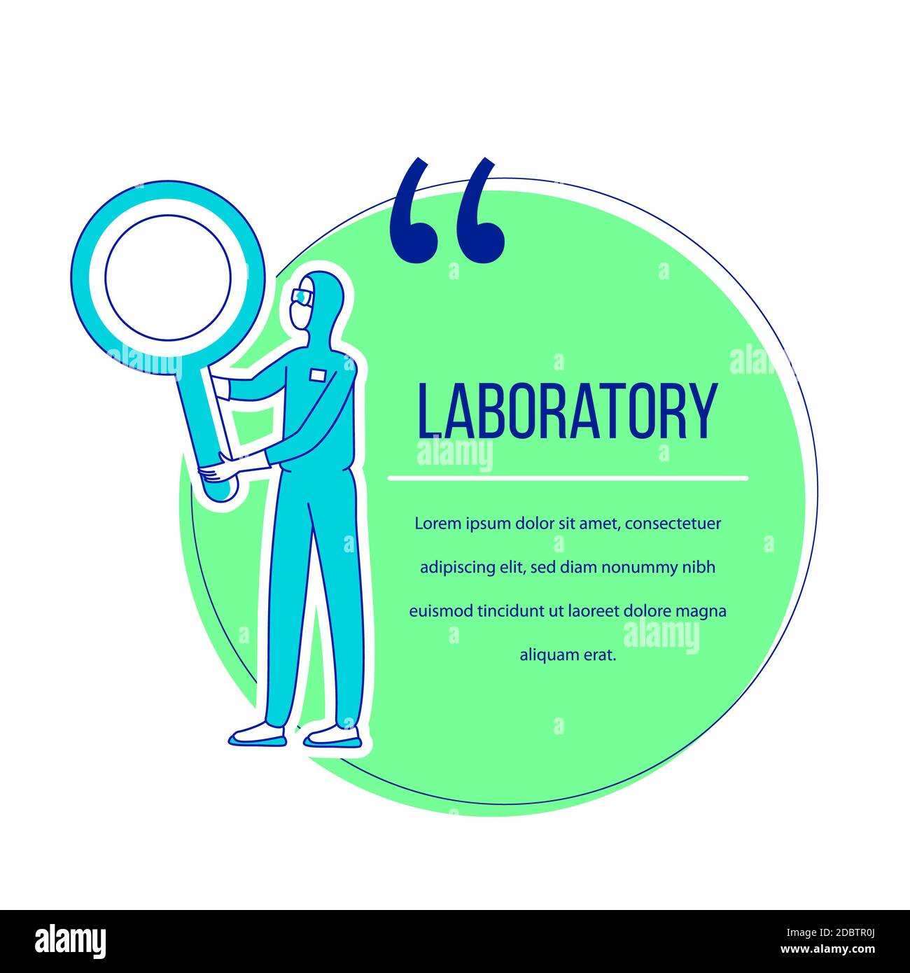 Laboratory Flat Silhouette Vector Character Quote Citation Blank Frame Template Lab Worker Scientist With Magnifying Glass Speech Bubble On White Stock Photo Alamy