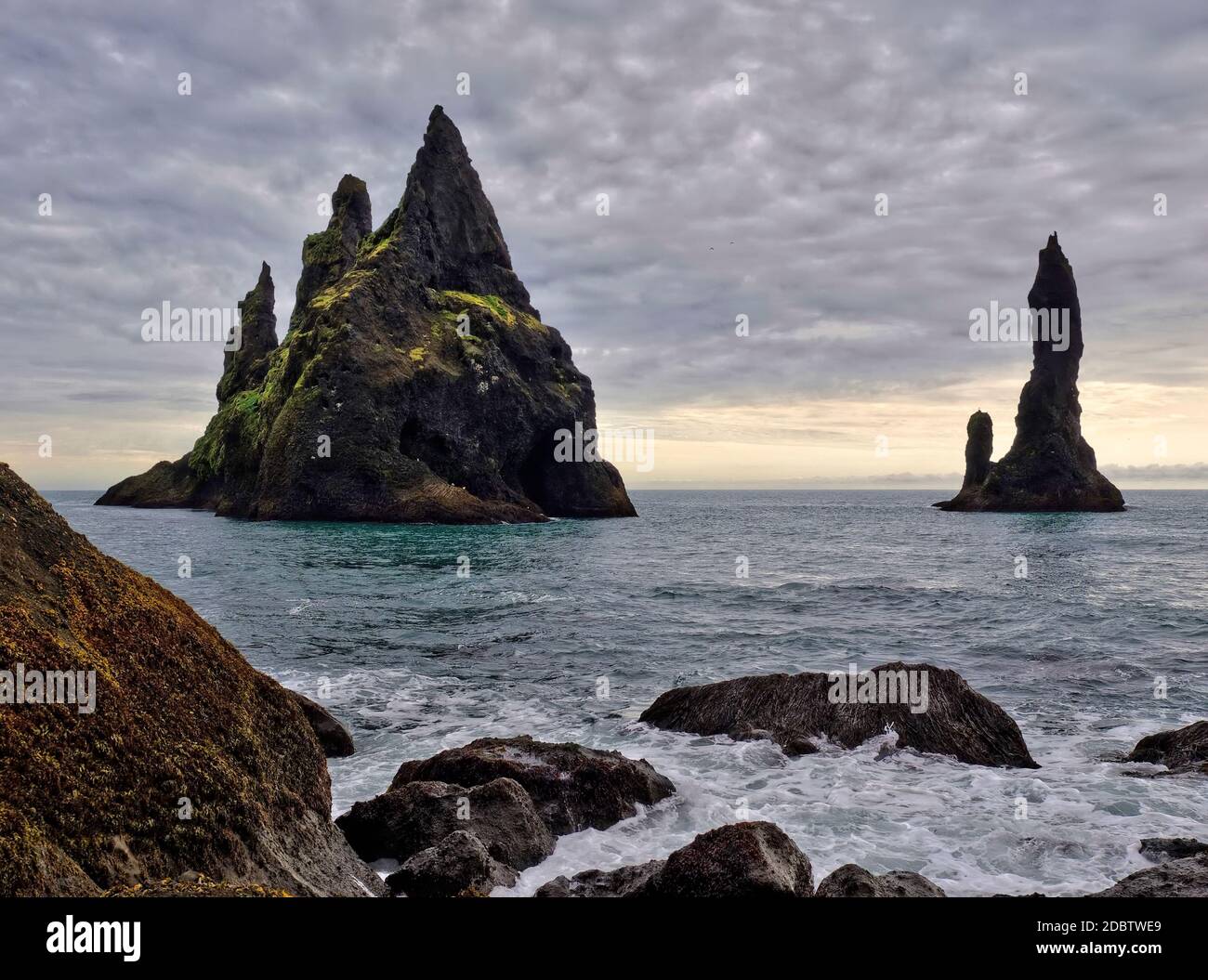 Lava islands at Reymir in Iceland Stock Photo