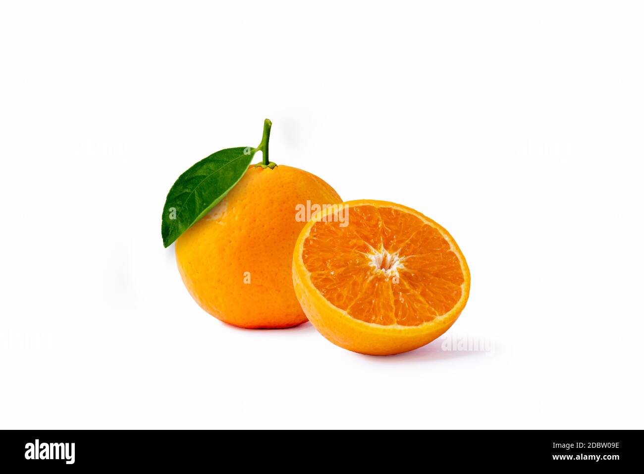 Oranges and oranges slices isolated on a white background. Stock Photo