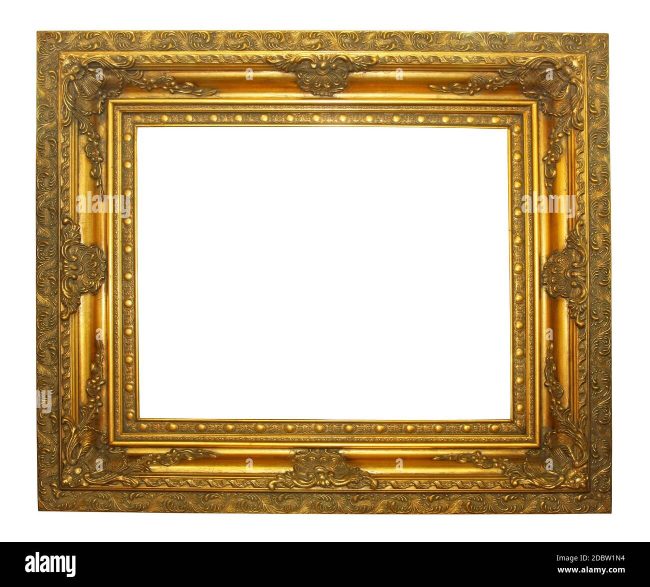 Ancient rectangular frame in pure gold color Stock Photo - Alamy