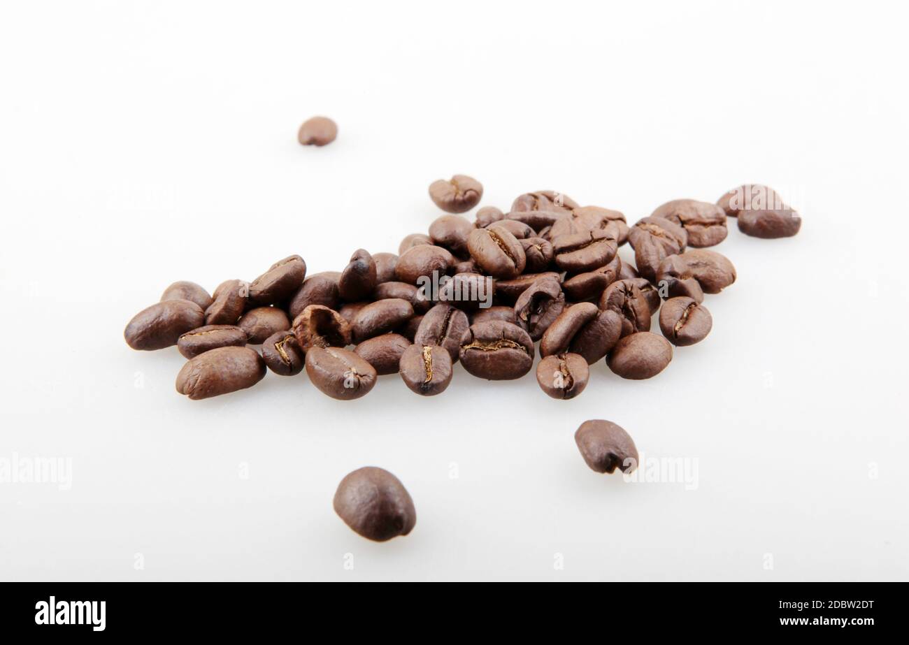 Fresh Roasted Coffee Beans Isolated On White Background Stock Photo - Alamy