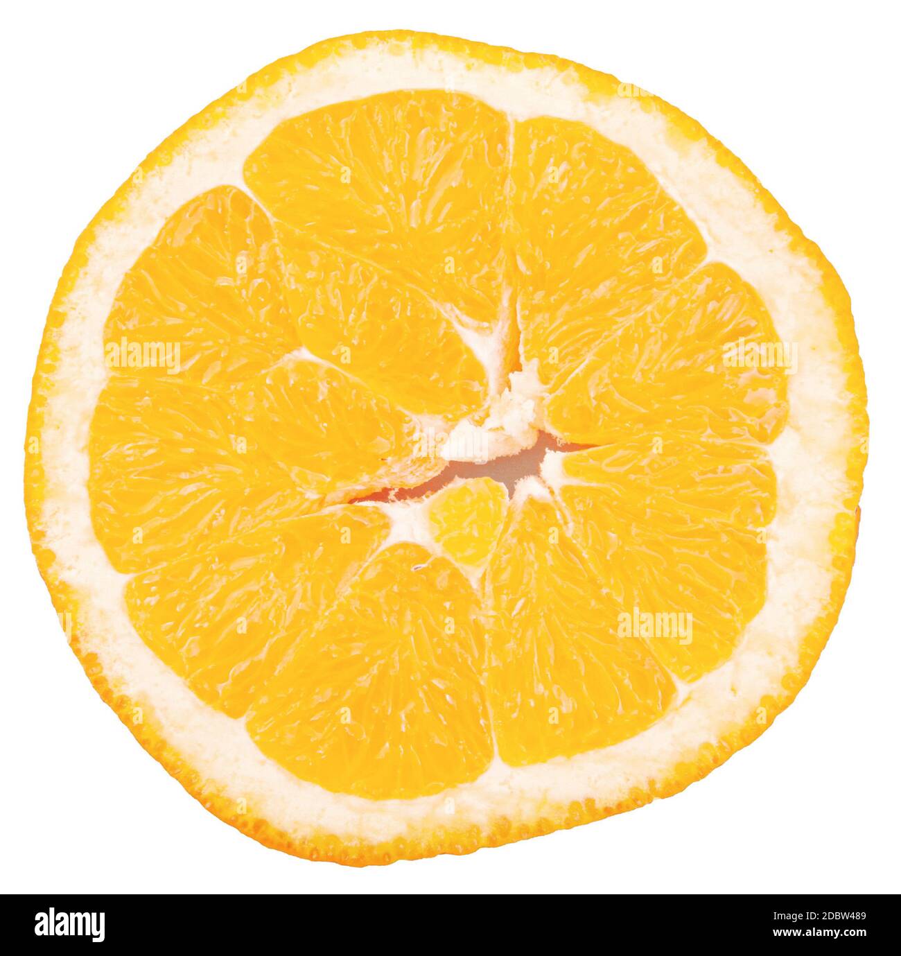 Slice of orange fruit isolated on white background Stock Photo - Alamy