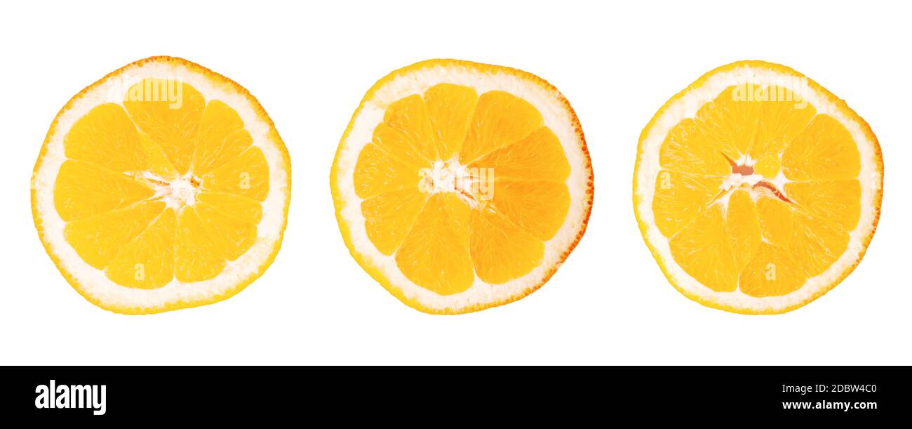 Slice of orange fruit isolated on white background Stock Photo - Alamy