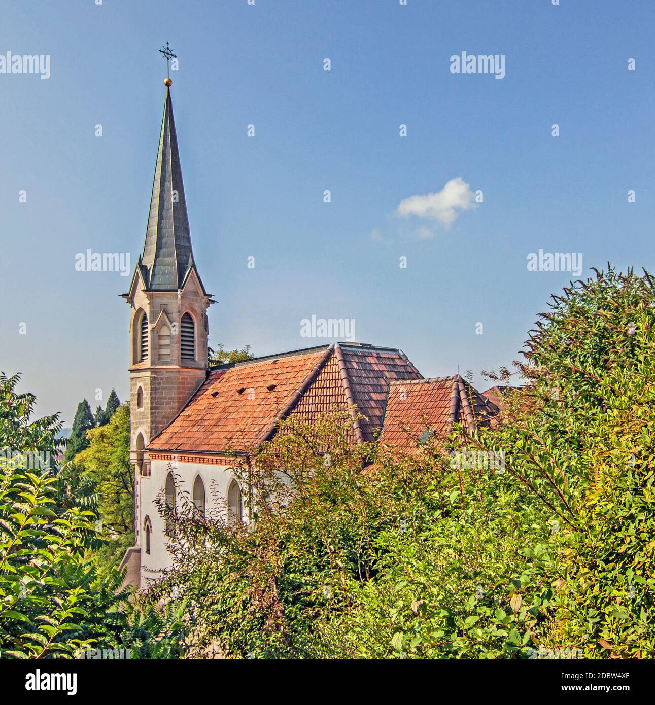 Evangelische Kirche Markdorf, Bodeseekreis Stock Photo