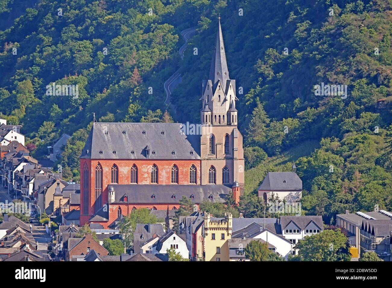 Church of Our Lady in Oberwesel on the Middle Rhine Stock Photo