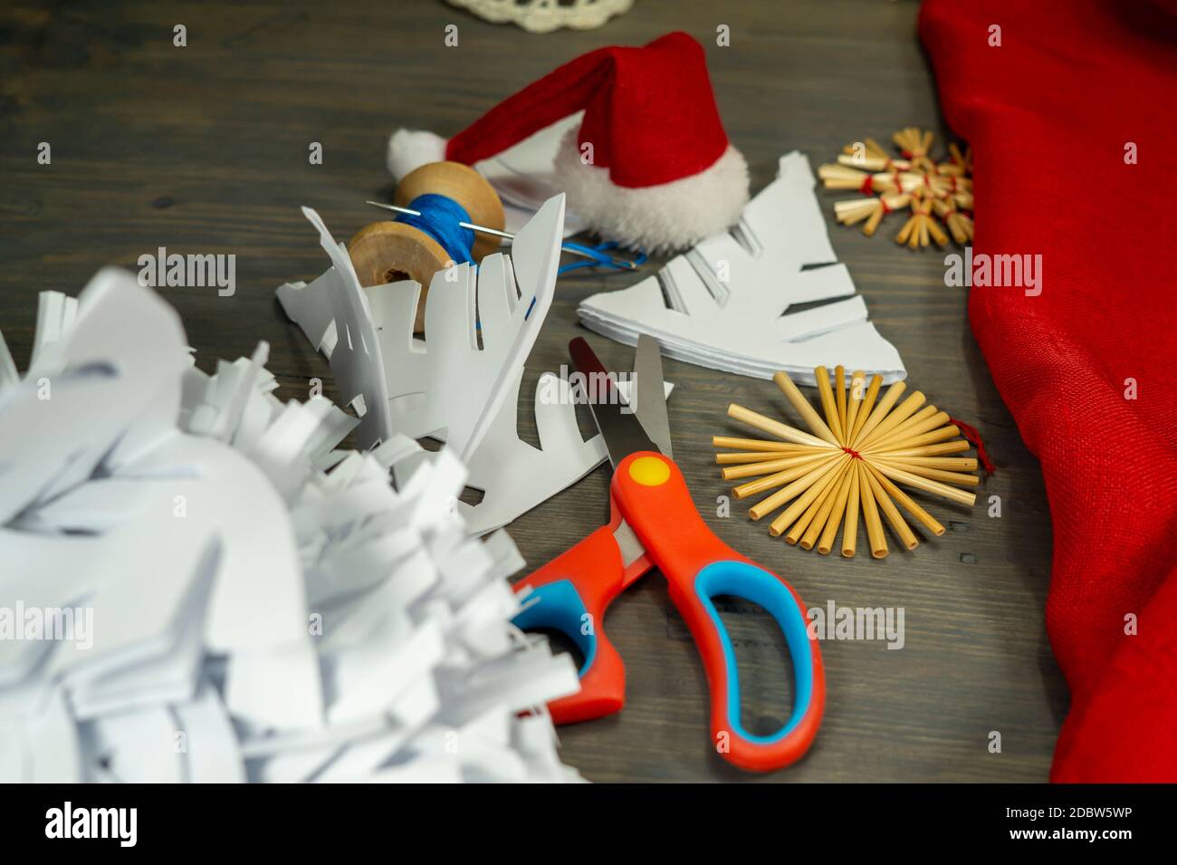 Scissors cut paper xmas christmas present holiday pair hi-res