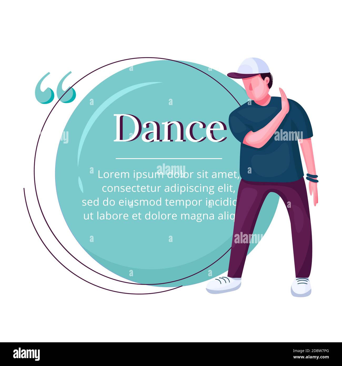 Contemp Dancer Flat Color Vector Character Quote Modern Street Dance Breakdance Teenage Male Performer Citation Blank Frame Template Speech Bubble Stock Photo Alamy