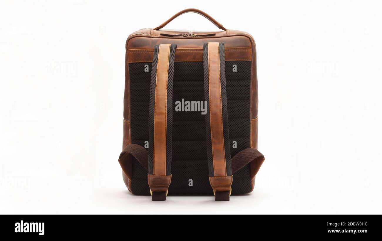 backpack leather bag brown baggage modern fashion accessory design