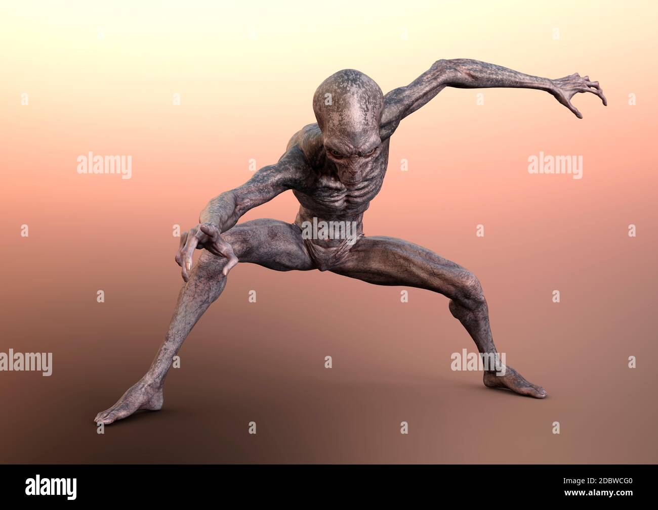 3D rendering of a fantasy science fiction alien Stock Photo - Alamy