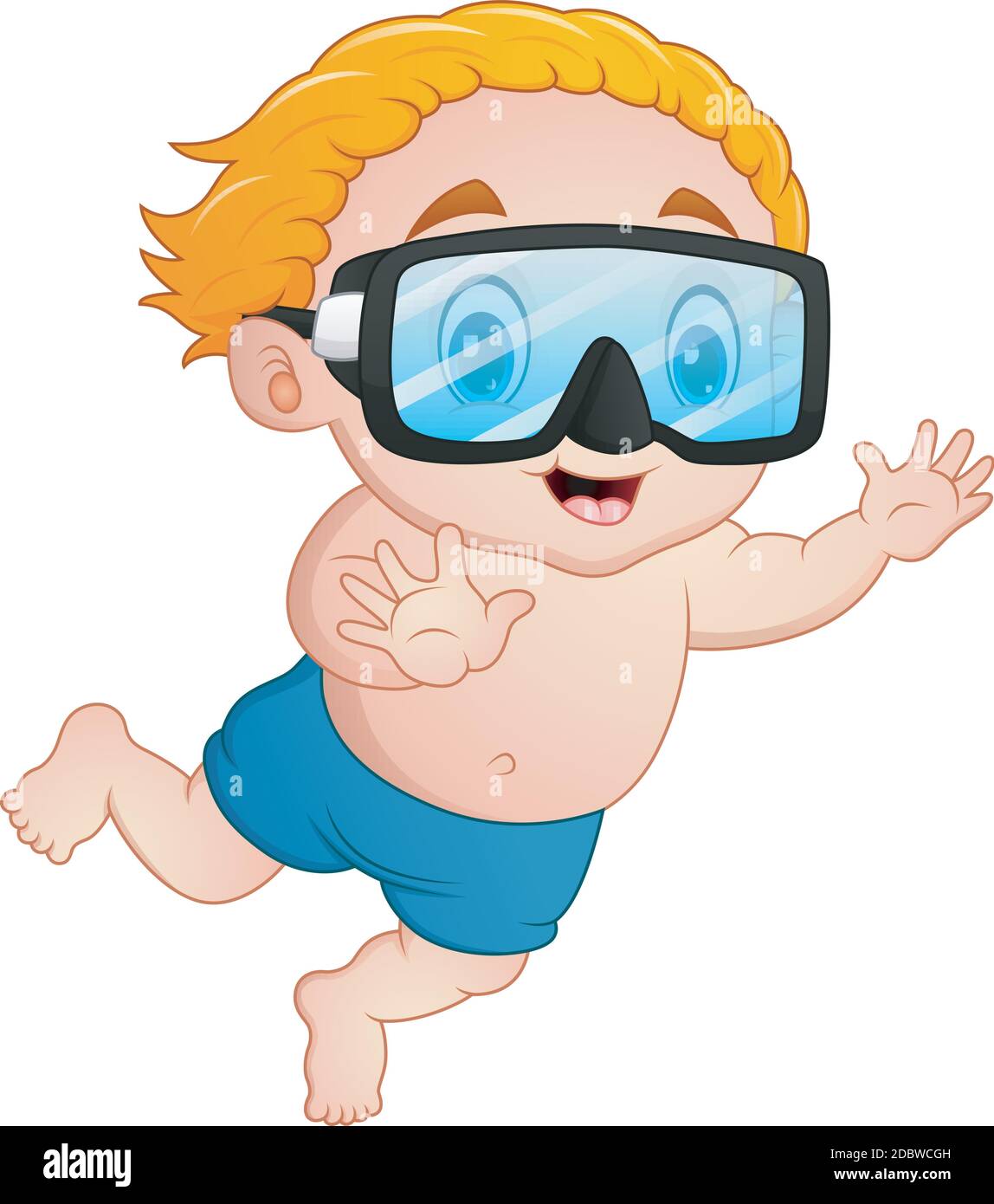 Vector illustration of Snorkeling boy cartoon Stock Vector Image & Art