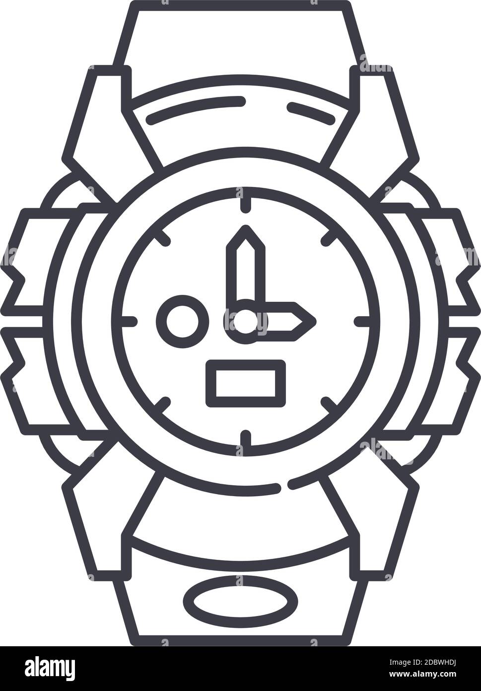 Sport watch icon, linear isolated illustration, thin line vector, web ...