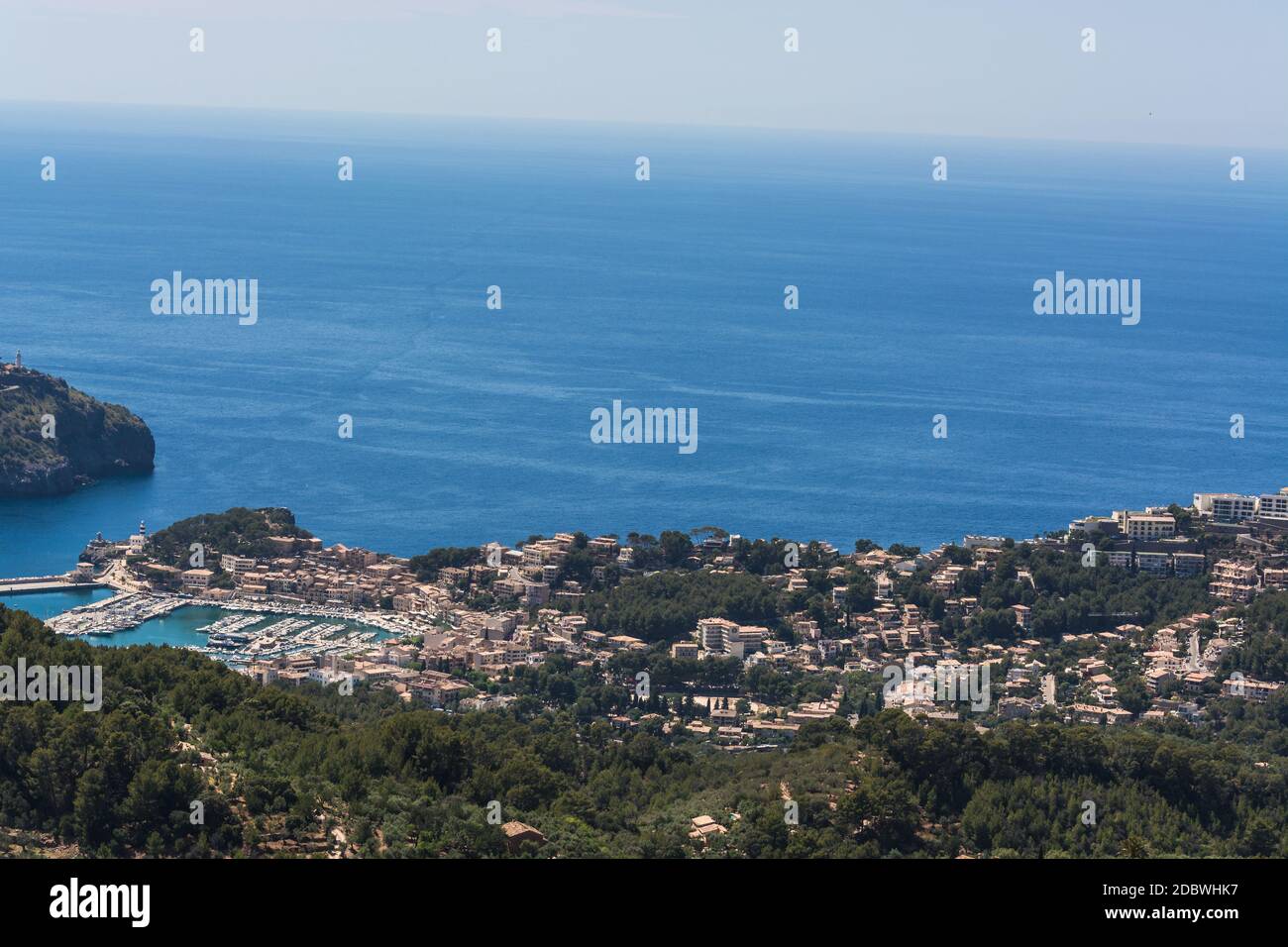 Spain Mallorca, panorama of Port de Andratx, Balearic Islands Stock Photo