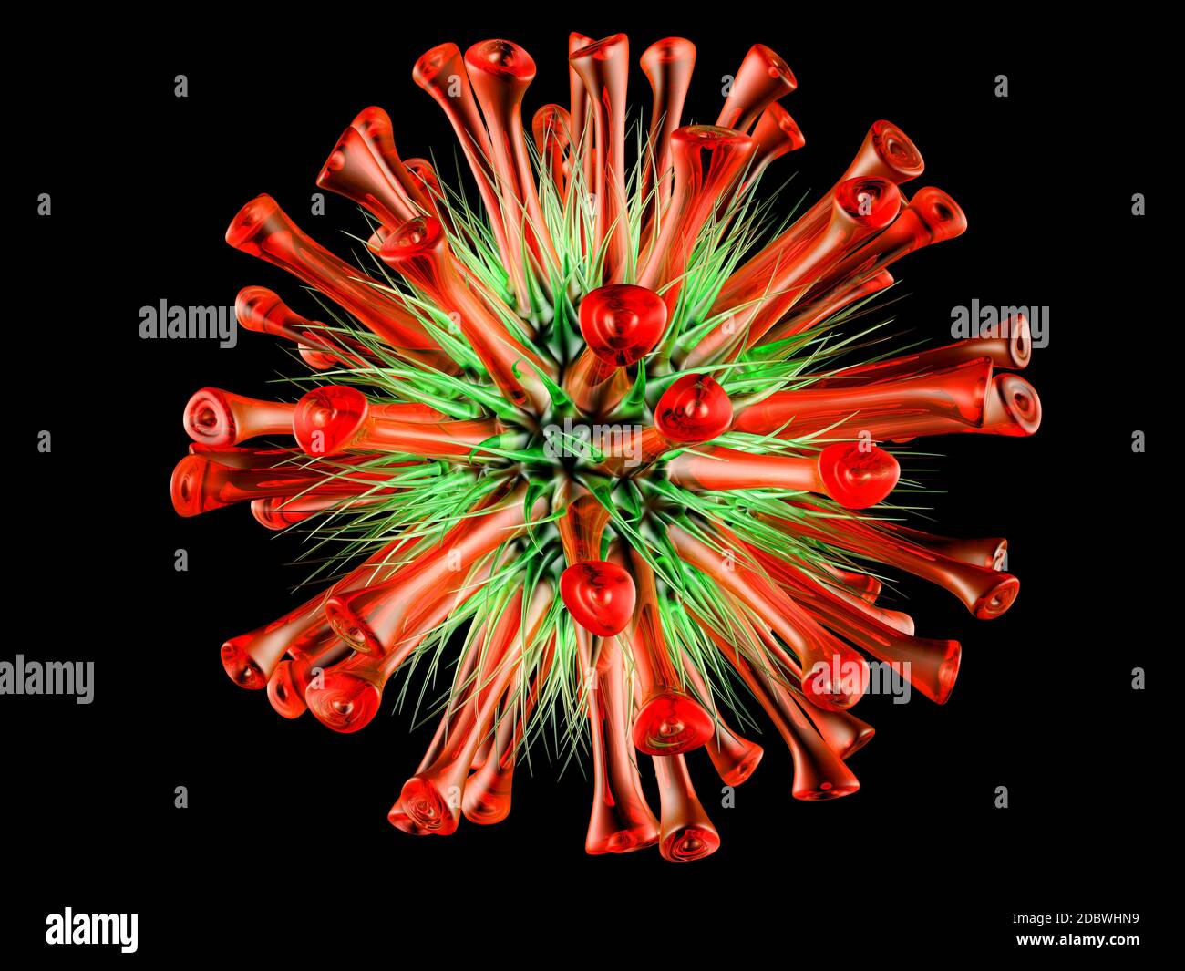 3D rendered Illustration of a generic Virus isolated on black Stock ...