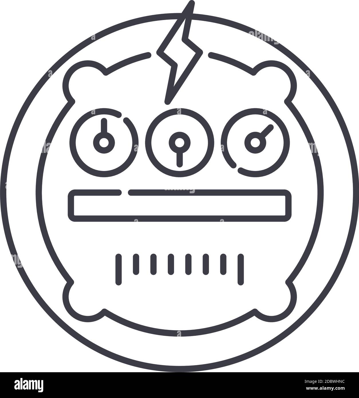 Speedometer concept icon, linear isolated illustration, thin line ...