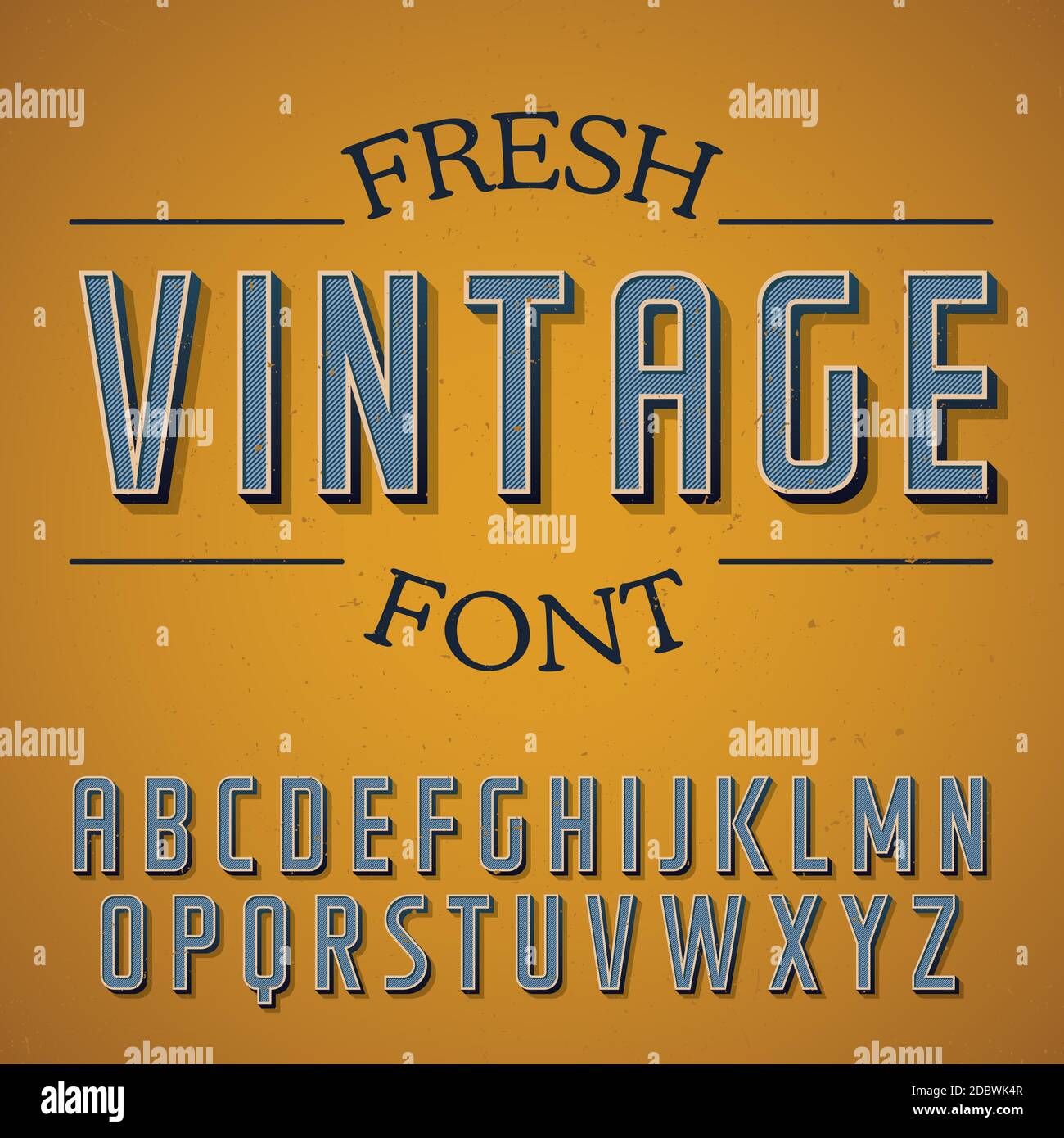 Fresh Vintage Font Poster on the stylish background vector illustration