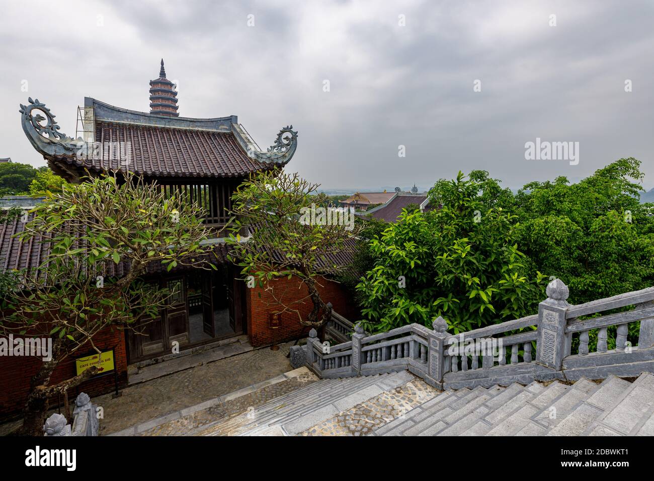 The temple of Bai Dinh at Ninh Binh in Vietnam Stock Photo
