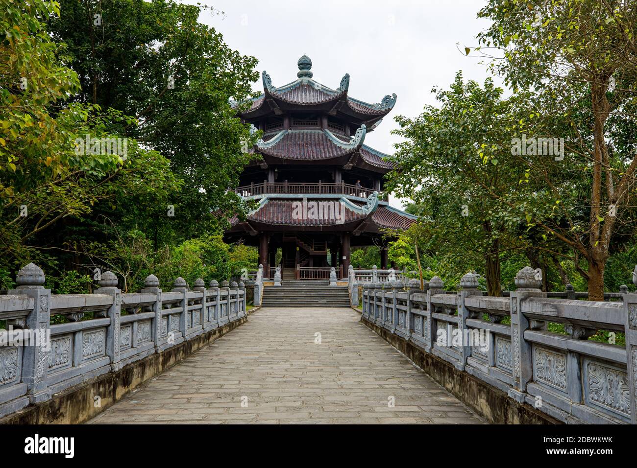 The temple of Bai Dinh at Ninh Binh in Vietnam Stock Photo