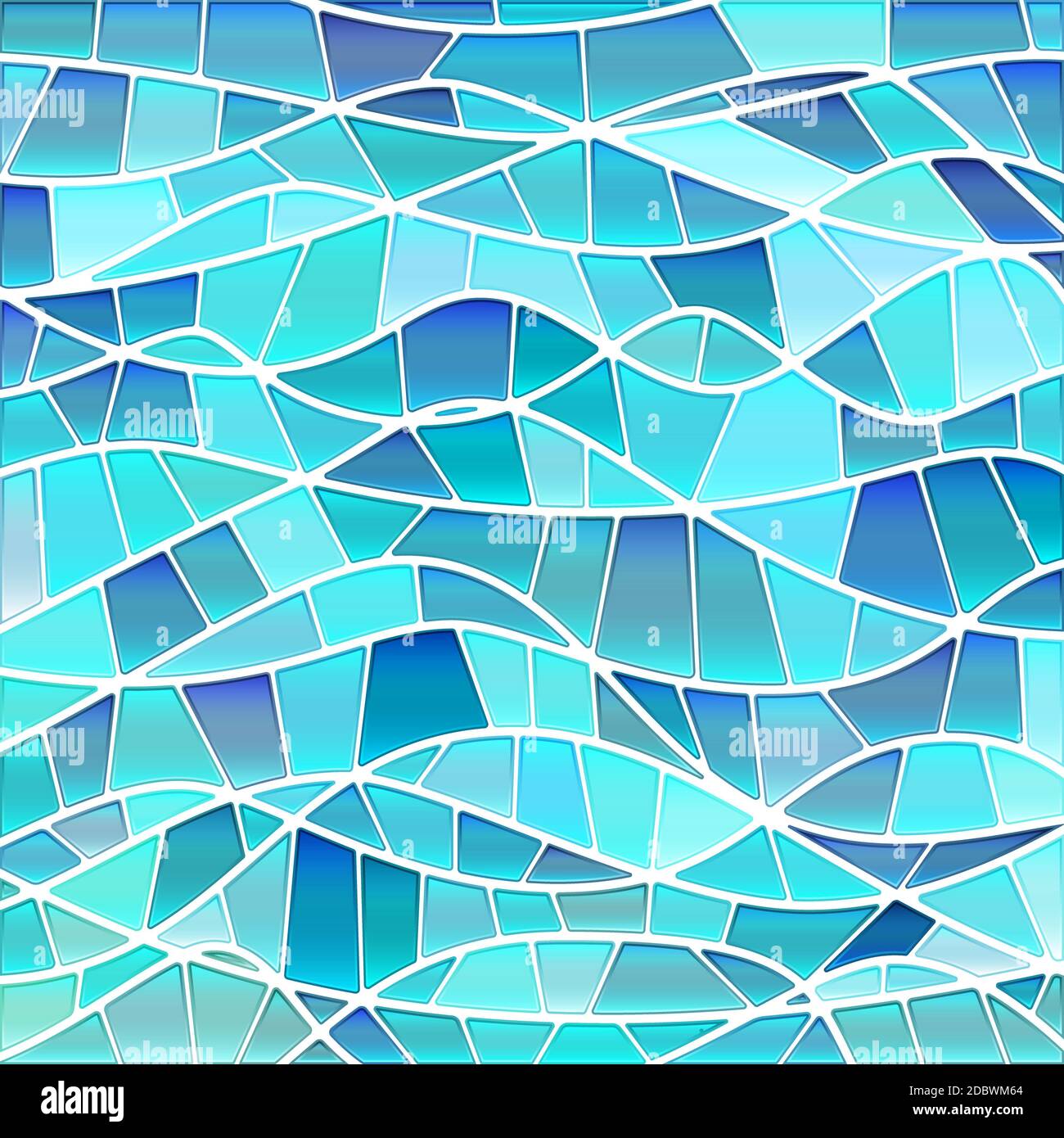 abstract stained-glass mosaic background - blue waves Stock Photo - Alamy