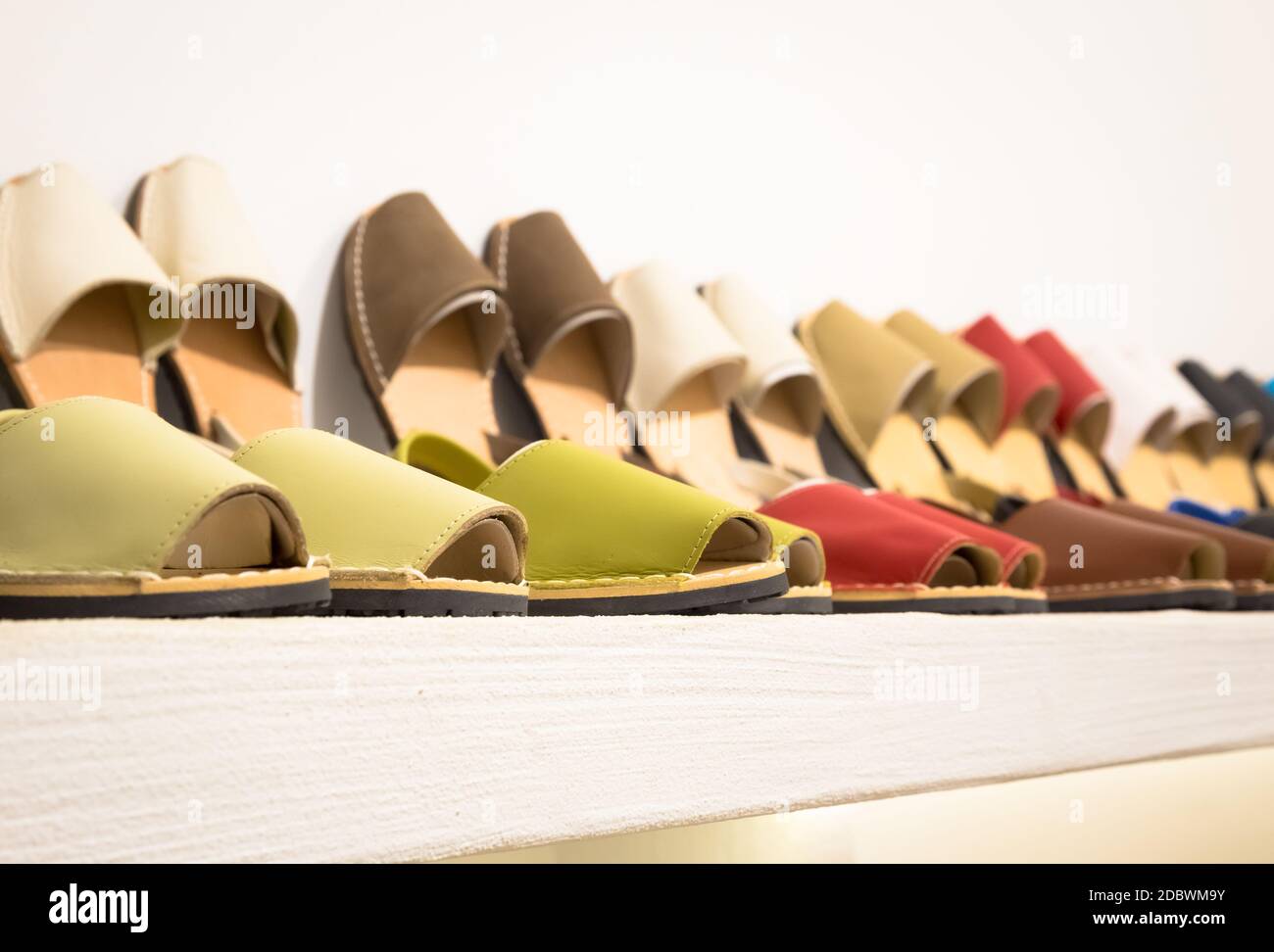 Traditional Menorca sandals - named Avarca - in exposition Stock Photo ...