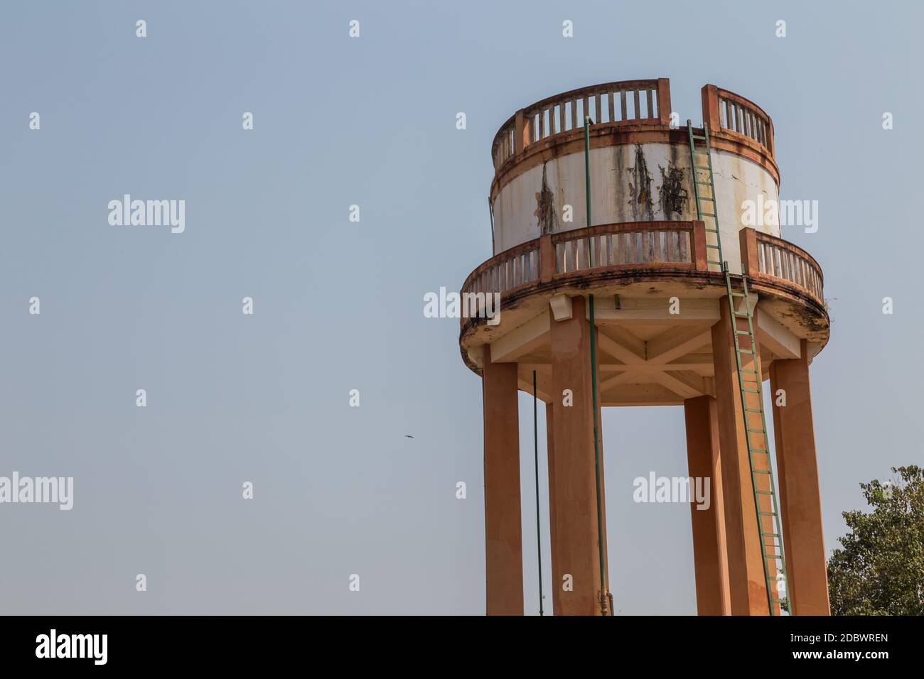 Reservoir tower in Bissau, high concrete infrastructure, Republic of Guinea-Bissau Stock Photo
