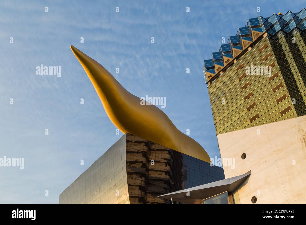 Tokyo. Japan - September 28, 2015: Asahi Beer buildings. Sunny day ...