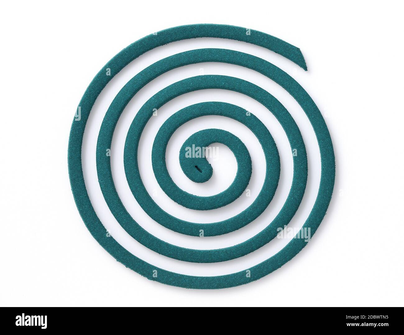 Classic green mosquito coil isolated on white background Stock Photo