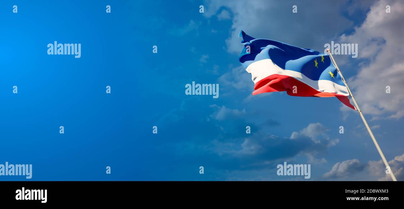 Beautiful national state flag of Gagauzia with blank space on wide