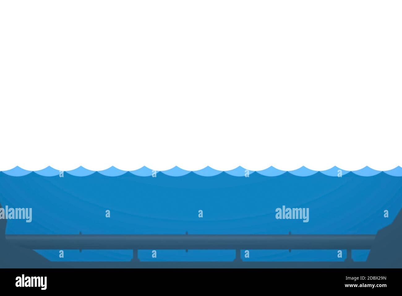 Scheme of an underwater gas pipeline in the sea on the bottom ...