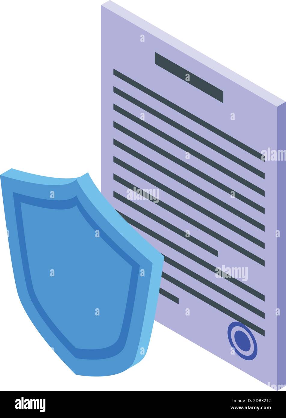 Bank secured document icon. Isometric of bank secured document vector ...
