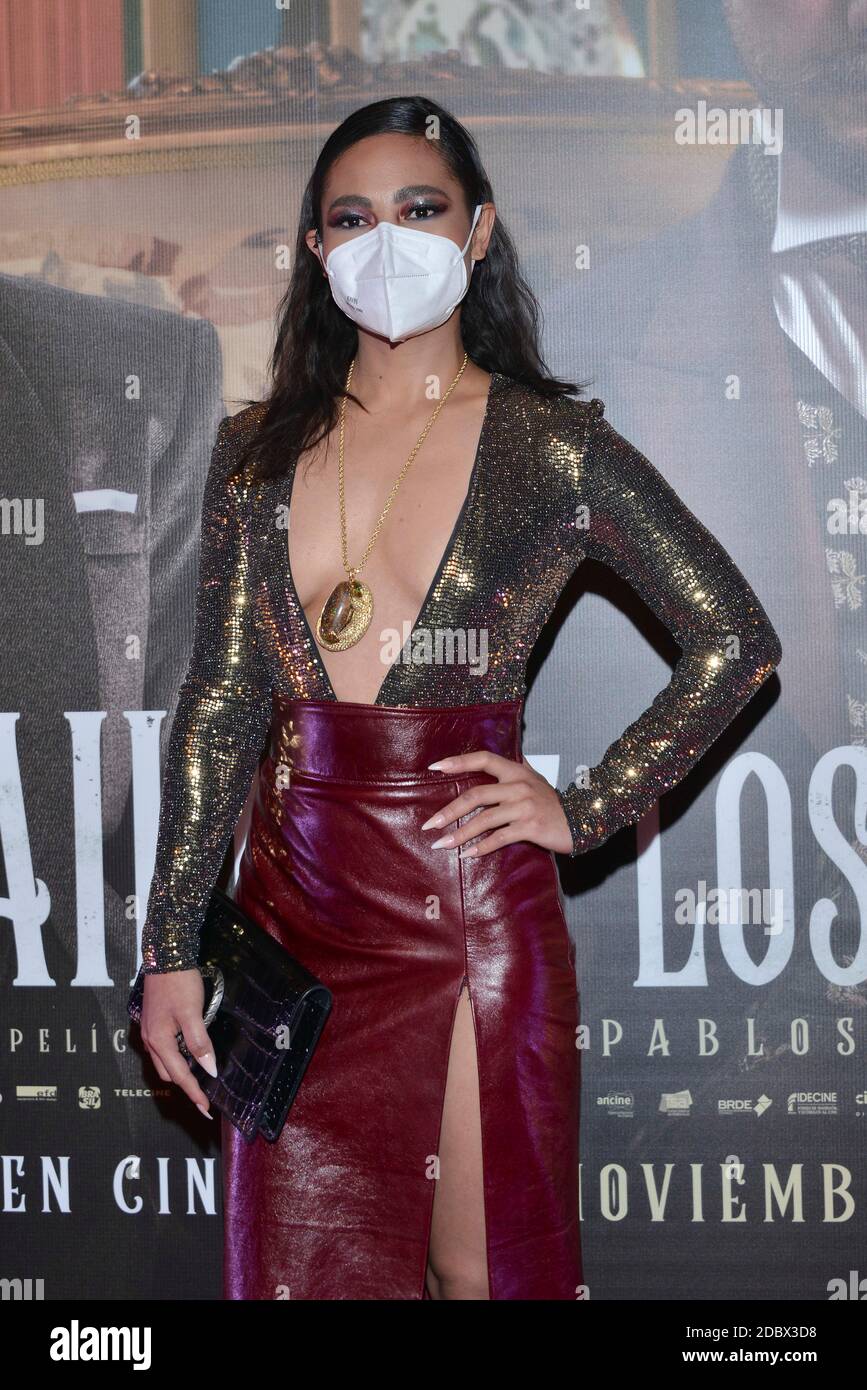 Mexico City, Mexico. 17th Nov, 2020. MEXICO CITY, MEXICO - NOVEMBER 17: Actress Mabel Cadena arrives for photos during a red carpet of ‘ El Baile De los 41' film premiere at Cinepolis Diana on November 17, 2020 in Mexico City, Mexico. Credit: Carlos Tischler/Eyepix Group/The Photo Access Credit: The Photo Access/Alamy Live News Stock Photo