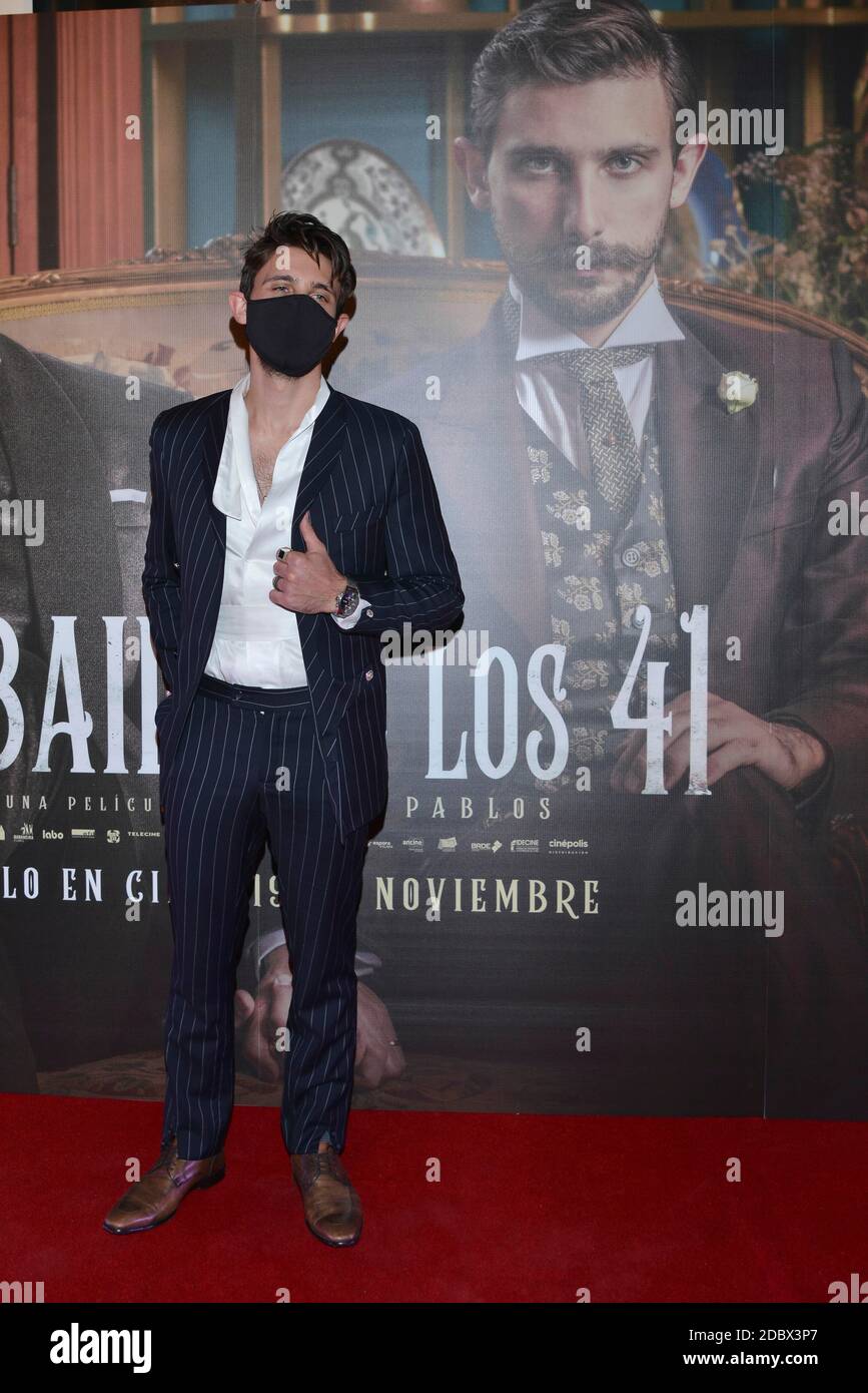 Mexico City, Mexico. 17th Nov, 2020. MEXICO CITY, MEXICO - NOVEMBER 17: Actor Emiliano Zurita arrives for photos during a red carpet of ‘ El Baile De los 41' film premiere at Cinepolis Diana on November 17, 2020 in Mexico City, Mexico. Credit: Carlos Tischler/Eyepix Group/The Photo Access Credit: The Photo Access/Alamy Live News Stock Photo